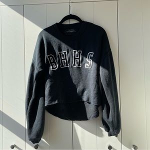 Reformation BHHS Beverly Hills high school black vintage cropped sweatshirt XS
